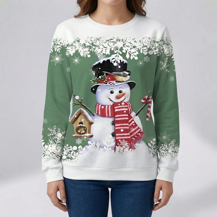 Sudadera con estampado de muñeco de nieve navideño de Frostivelle
