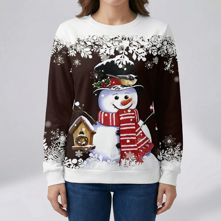 Sudadera con estampado de muñeco de nieve navideño de Frostivelle