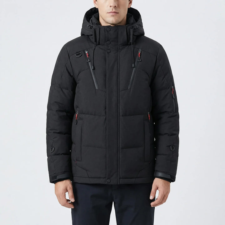 Frostven - Chaqueta acolchada con capucha de plumas para hombre