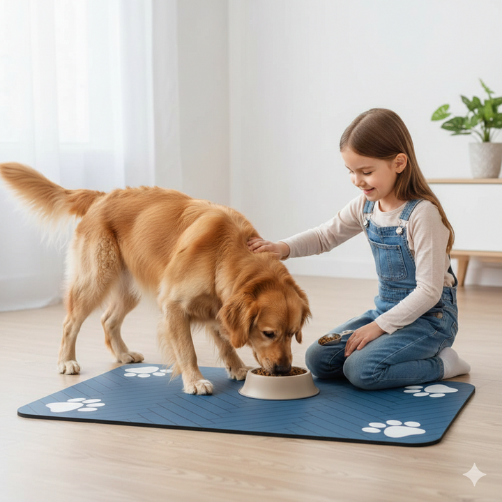 Tapete de Alimentación para Mascotas - Tapete Absorbente para Comida y Agua