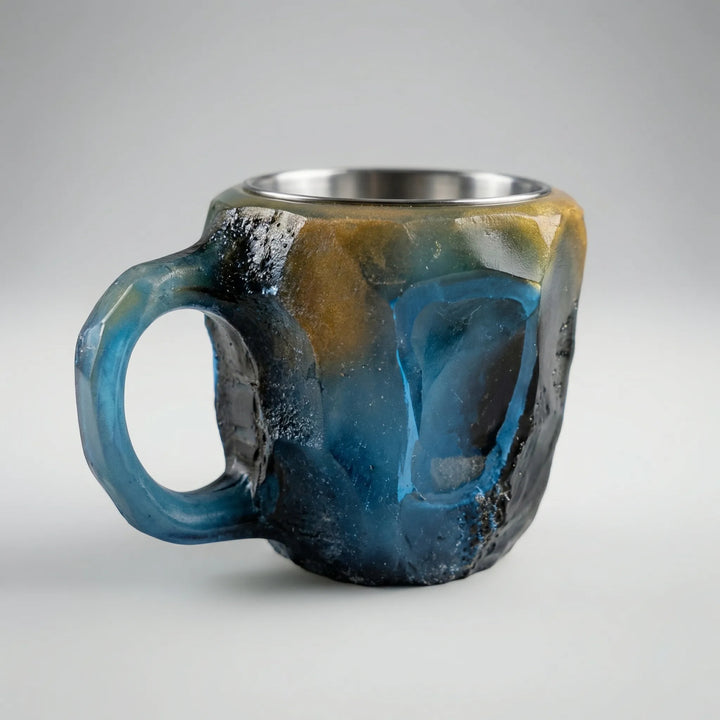 Gemlux - Taza de café con diseño de gema facetada