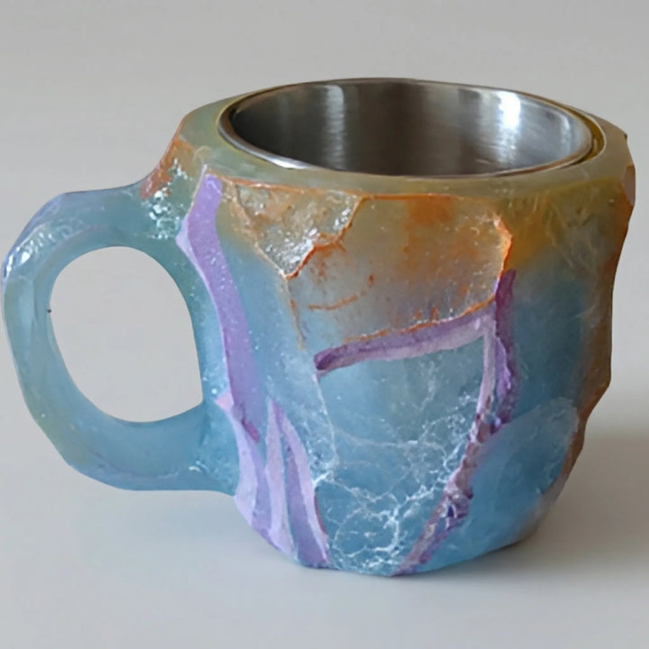Gemlux - Taza de café con diseño de gema facetada