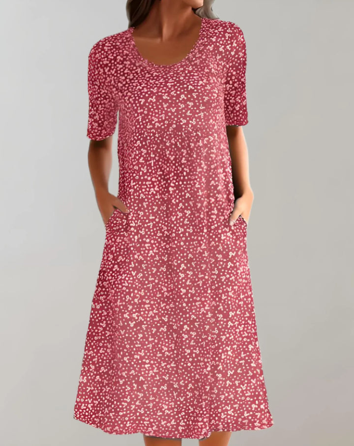 Vestido informal ligero de cuello en V para mujer