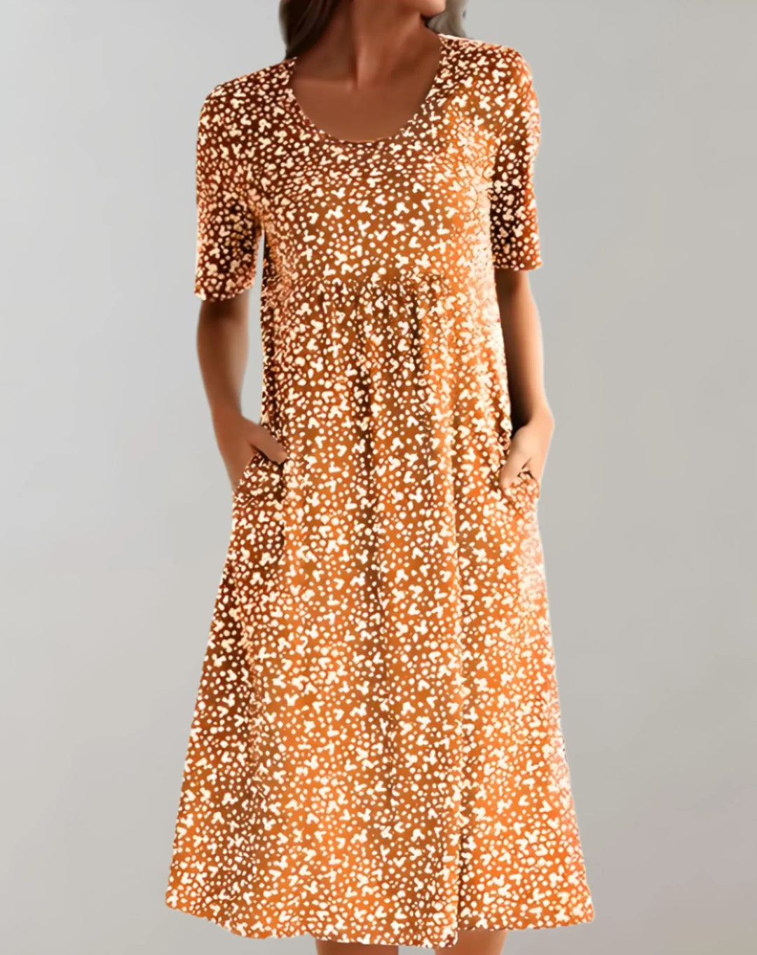 Vestido informal ligero de cuello en V para mujer