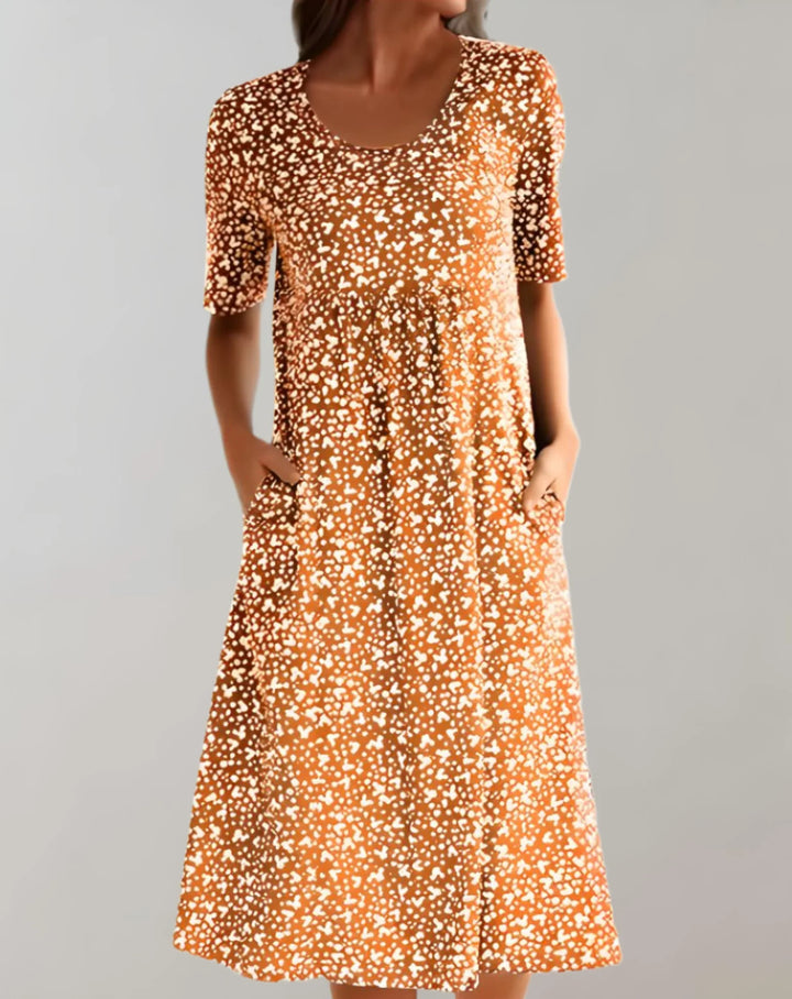 Vestido informal ligero de cuello en V para mujer