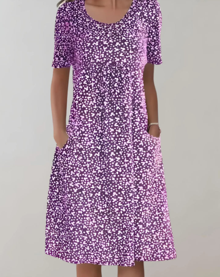 Vestido informal ligero de cuello en V para mujer