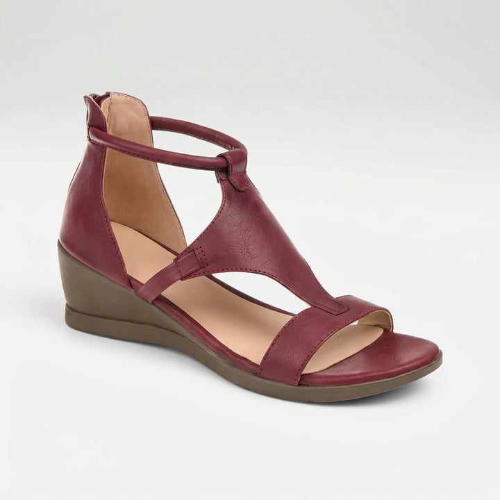 Gladriva - Sandalia gladiadora con tacón de cuña para mujer