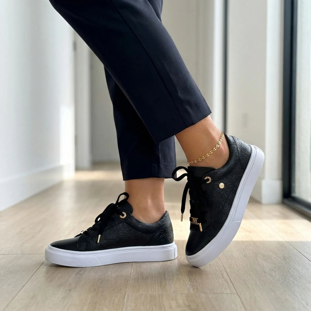 Glemsol - Zapatilla con cordones y plataforma grabada