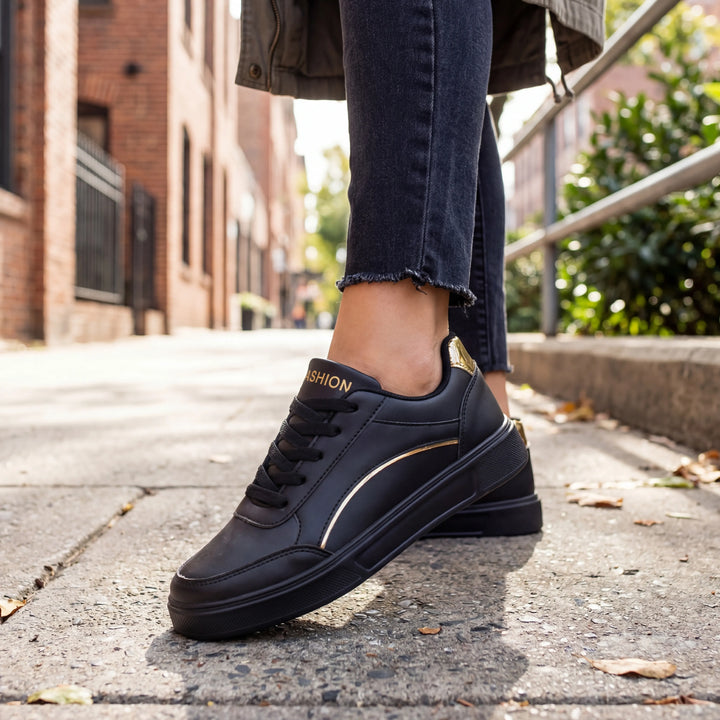 Glitzstep - Zapatillas casuales de caña baja con cordones