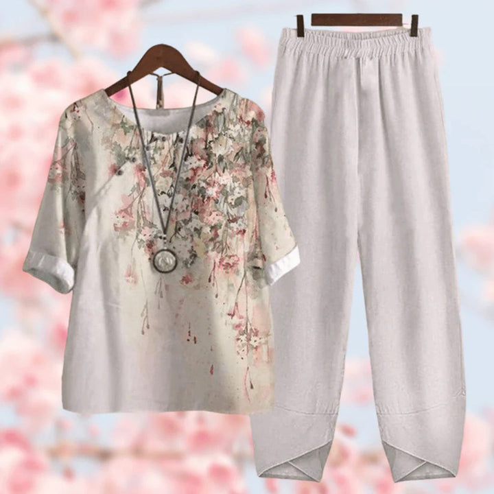 Conjunto de dos piezas con estampado floral vintage
