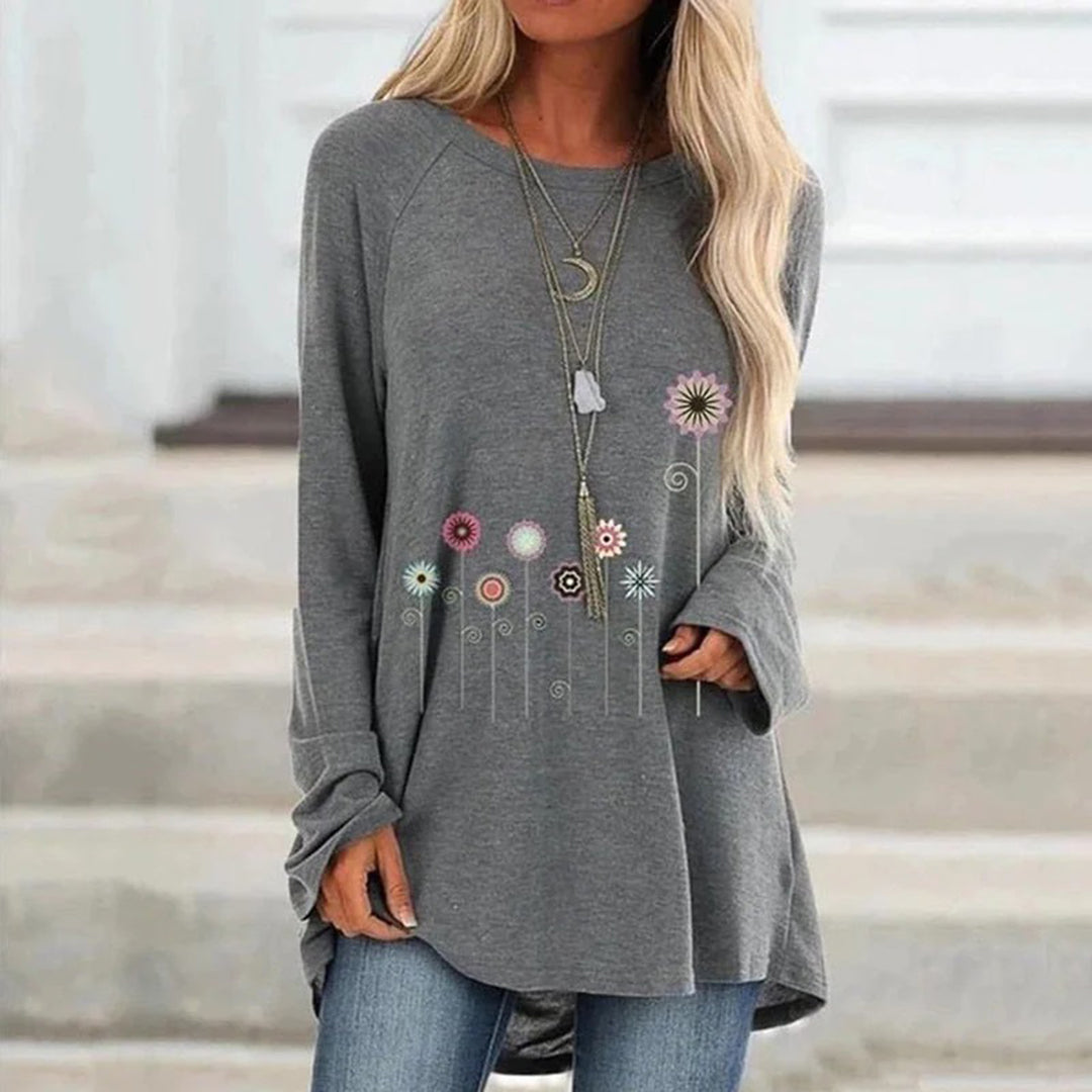 Sudadera con Bordado Floral 3D Textura Suave para Mujeres