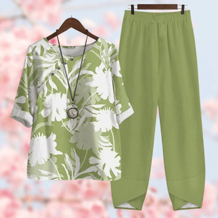 Conjunto de dos piezas con estampado floral vintage