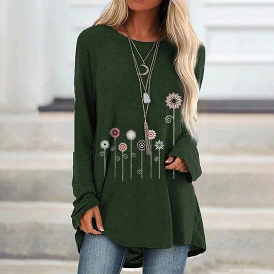 Sudadera con Bordado Floral 3D Textura Suave para Mujeres