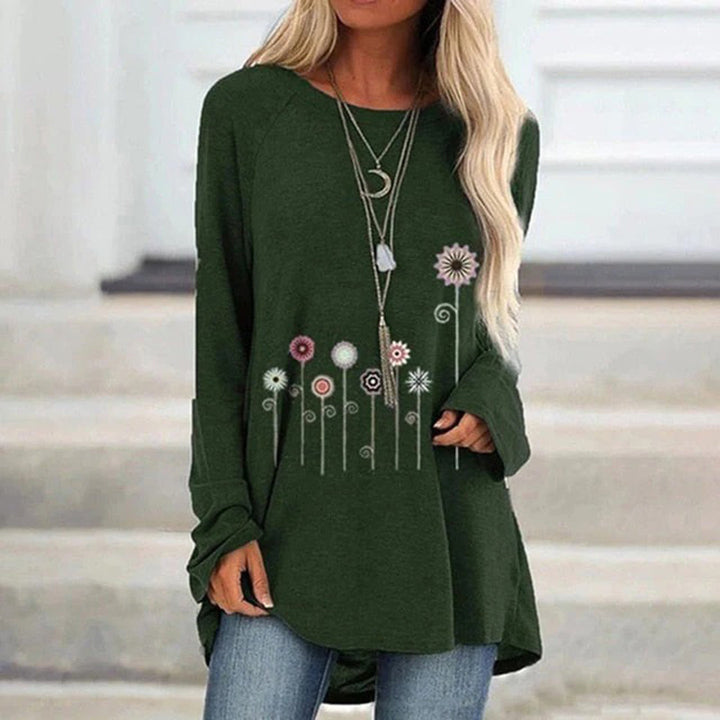 Sudadera con bordado floral en 3D: textura suave y elegancia sutil