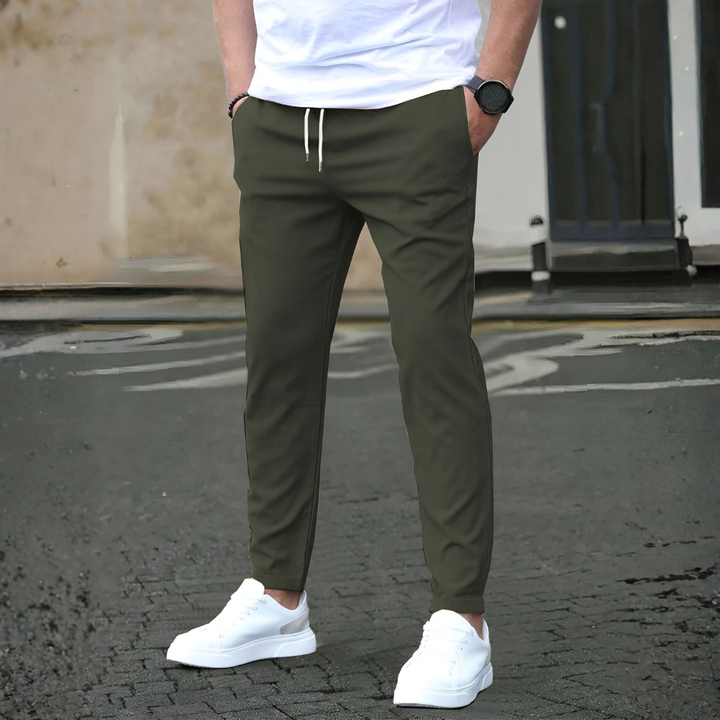 Pantalones Con Cordones Ajustados Para Hombres