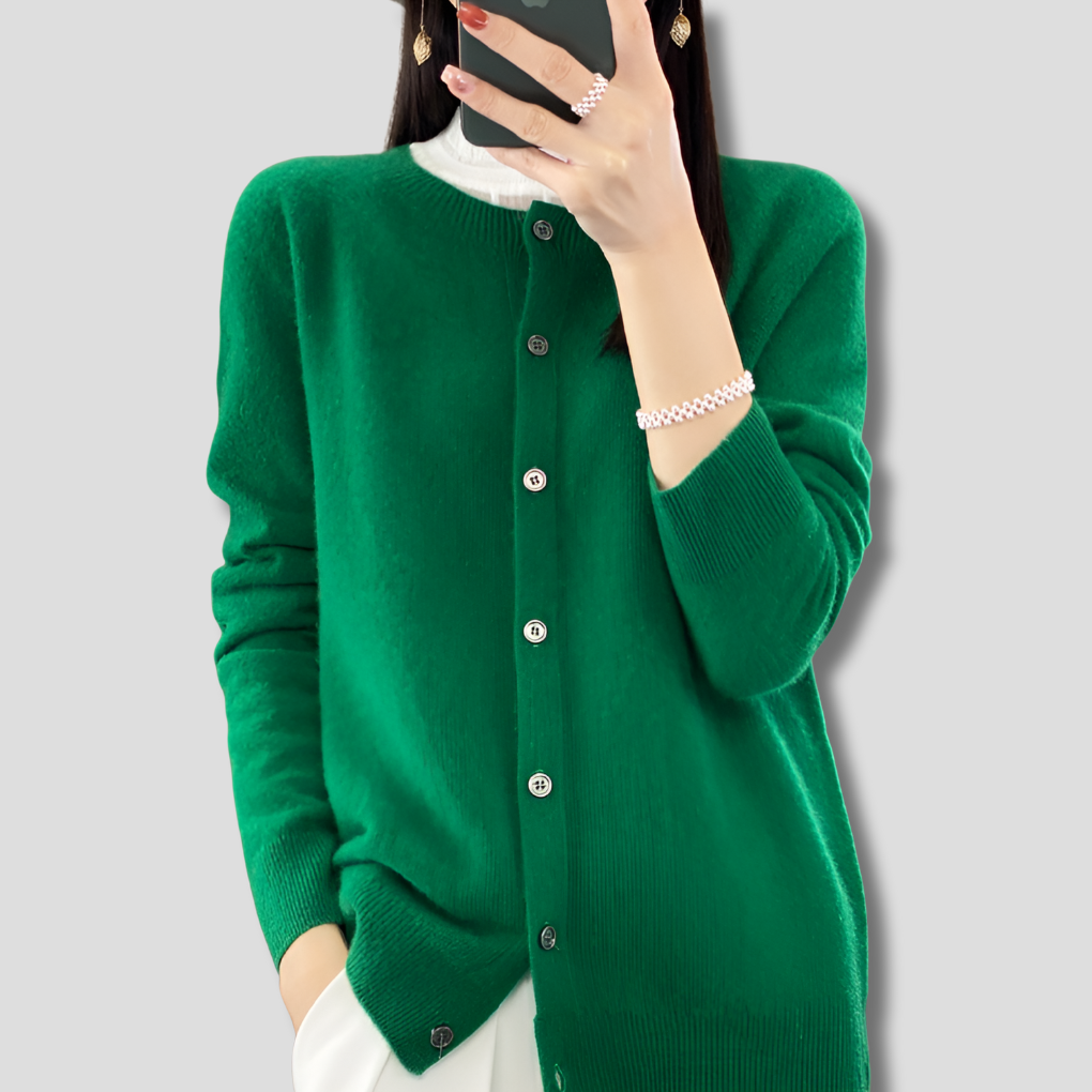 Cardigan de Cuello O para Mujeres