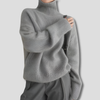 Jersey de invierno grueso para mujer, de tacto similar a la lana fina, con cuello alto