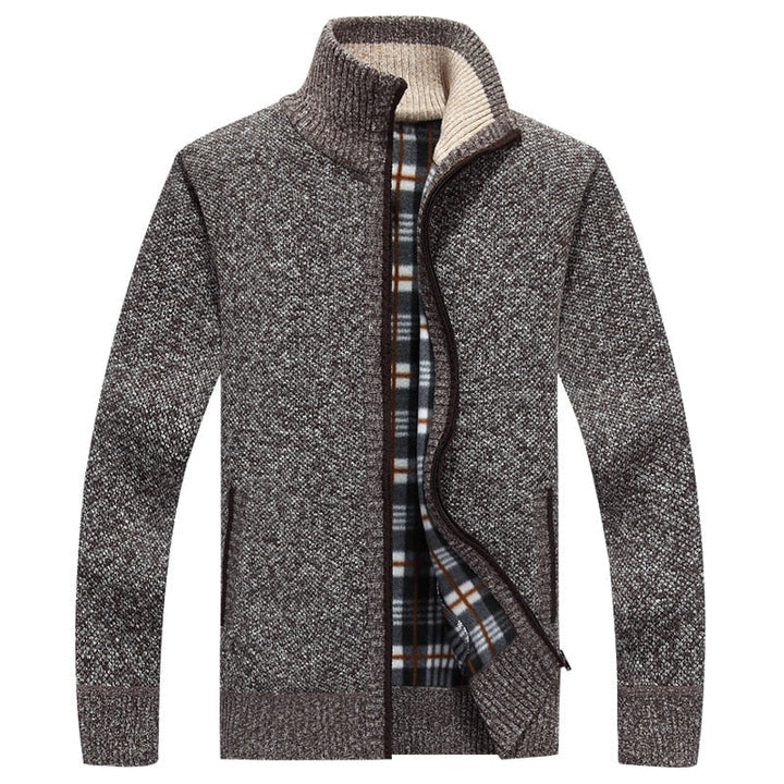 Jersey de punto para hombre con cremallera, que aúna calidez y estilo