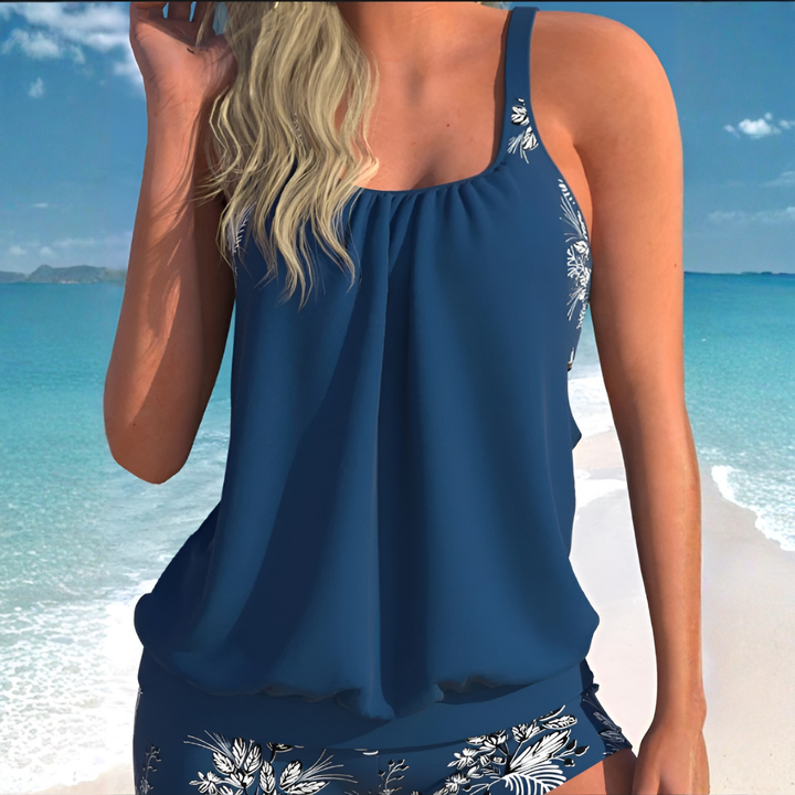 Conjunto de bikini estampado de cintura alta