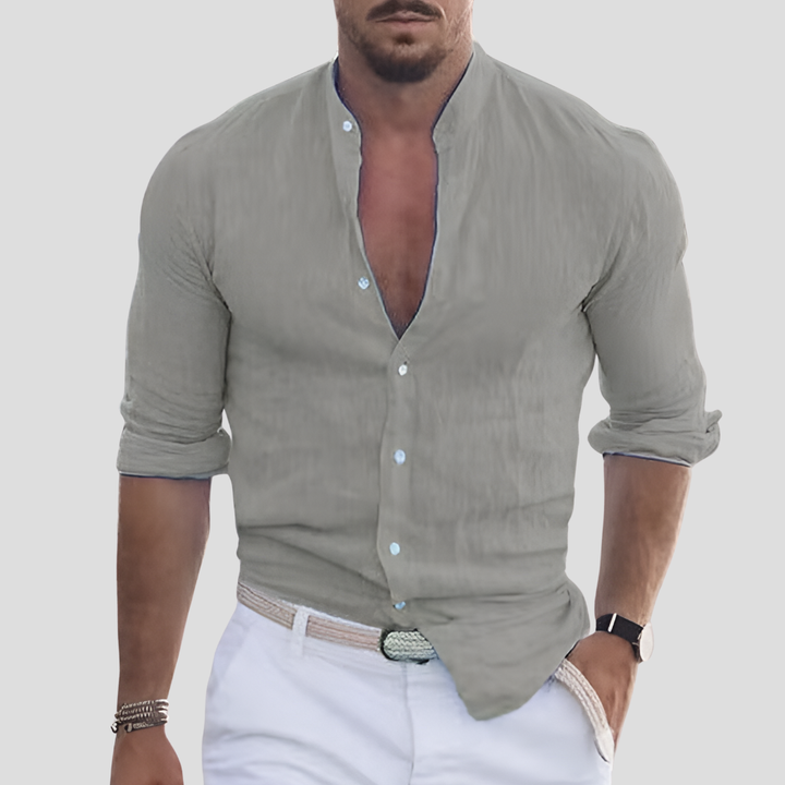 Ajuste Slim Collar Mandarin para Hombres