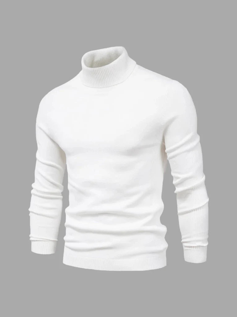 Suéter de Cuello Alto para Hombres – Lavable y Versátil