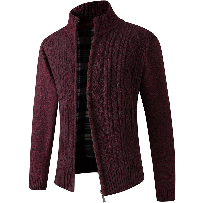 Jersey de punto para hombre con cremallera, que aúna calidez y estilo