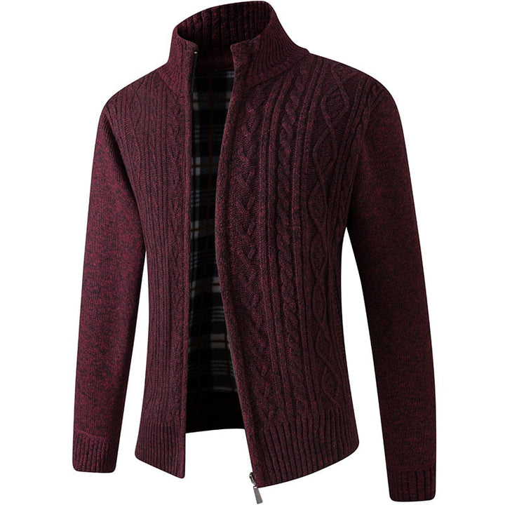 Jersey de punto para hombre con cremallera, que aúna calidez y estilo