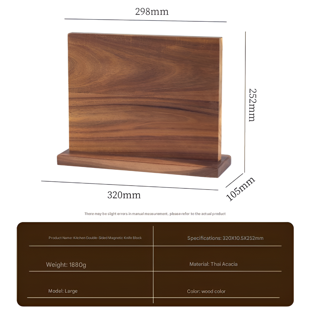 Bloque de Cuchillos de Madera Magnético para Almacenamiento Eficiente en la Cocina