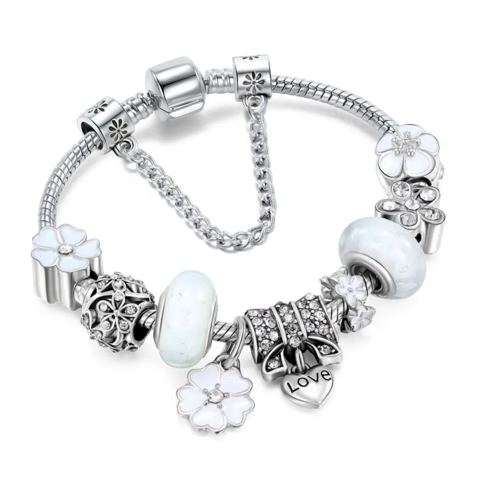Pulsera de charms única de aleación galvanizada «Love»