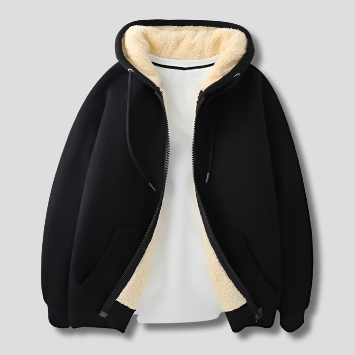 Chaqueta con Capucha Forrada de Forro Polar de Invierno para Hombres