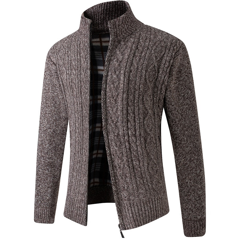 Jersey de punto para hombre con cremallera, que aúna calidez y estilo