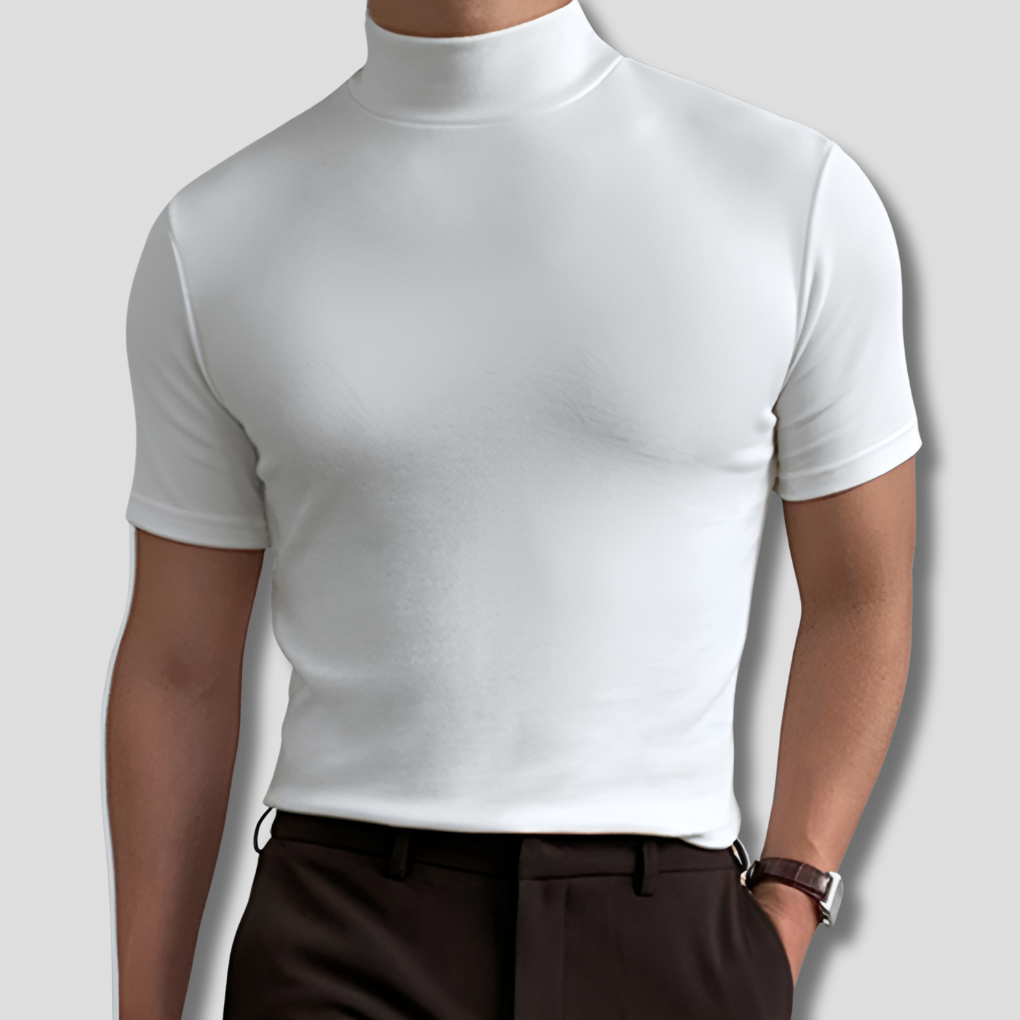 Camisa de Cuello Alto Transpirable para Hombres