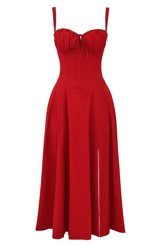 Vestido floral que marca la cintura