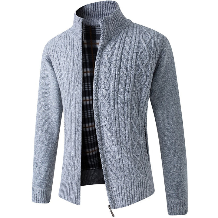 Jersey de punto para hombre con cremallera, que aúna calidez y estilo