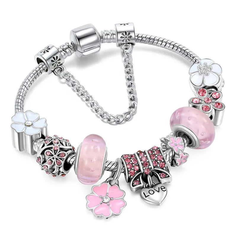 Pulsera de charms única de aleación galvanizada «Love»