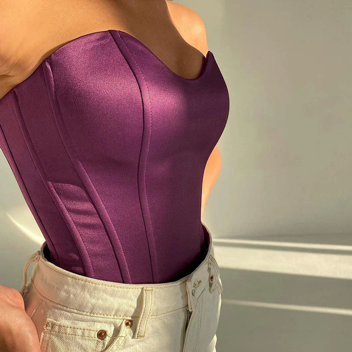 Elin – Top corto tipo corsé sin tirantes