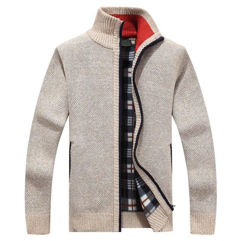 Jersey de punto para hombre con cremallera, que aúna calidez y estilo