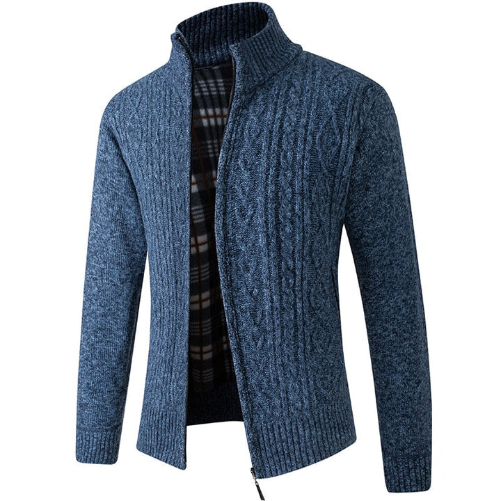 Jersey de punto para hombre con cremallera, que aúna calidez y estilo