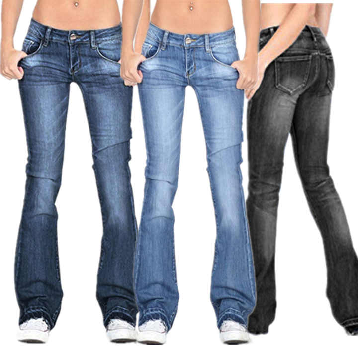 Vaqueros con efecto degradado y corte entallado para mujer, vista en detalle