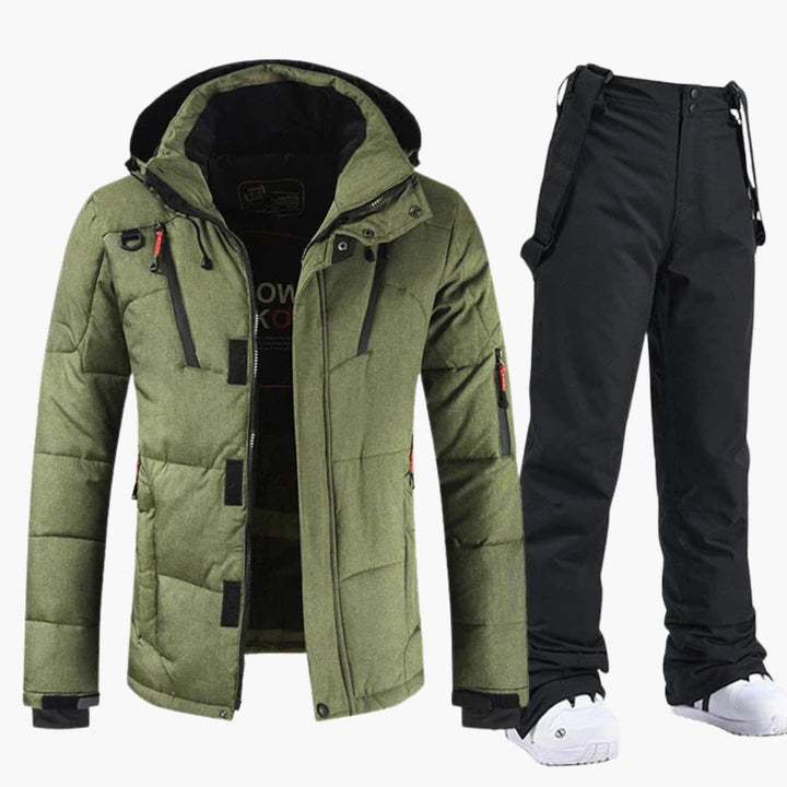 Conjunto de Esquí para Hombres – Chaqueta con Capucha y Pantalones