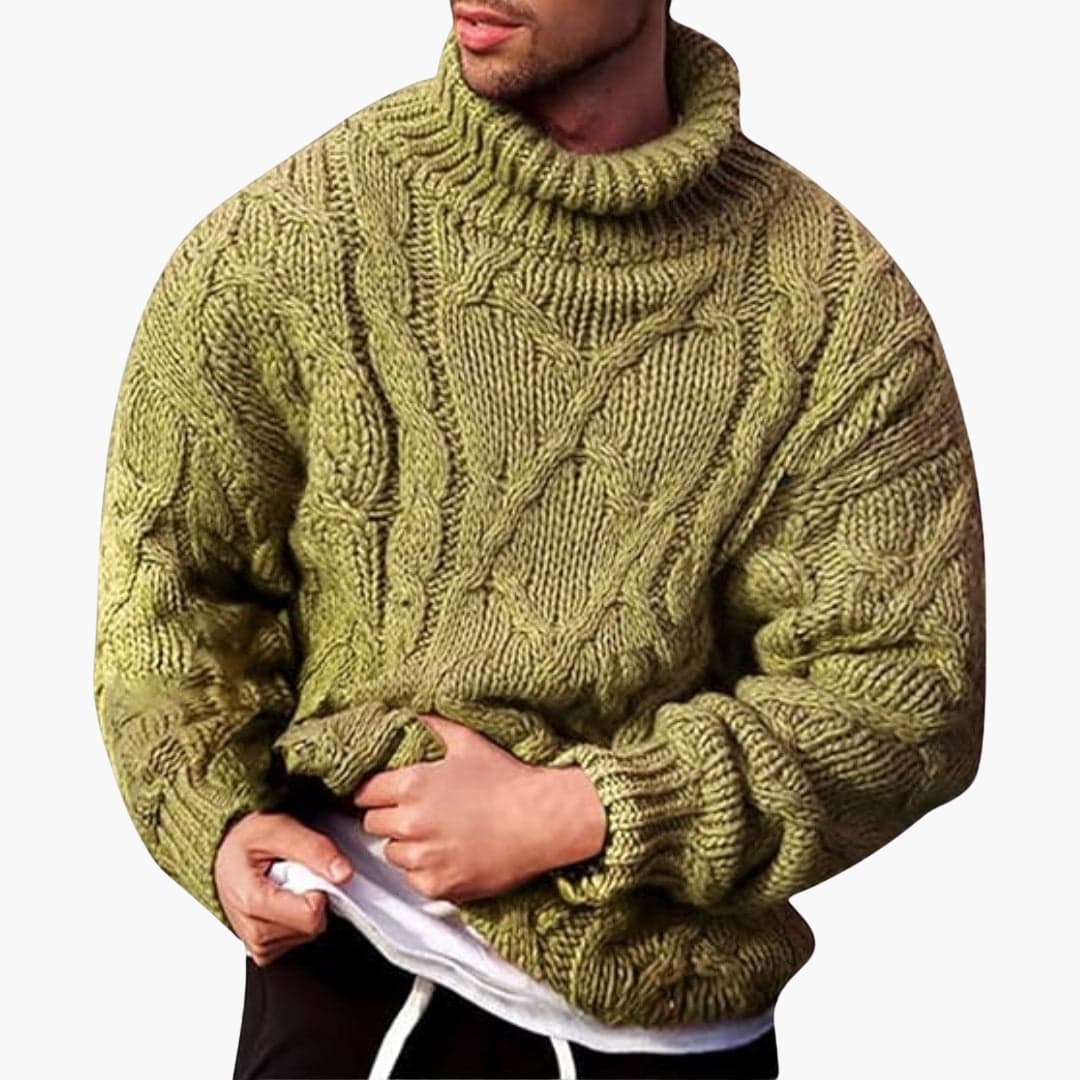 Suéter de Cuello Alto para Hombre – Pullover de Punto Clásico