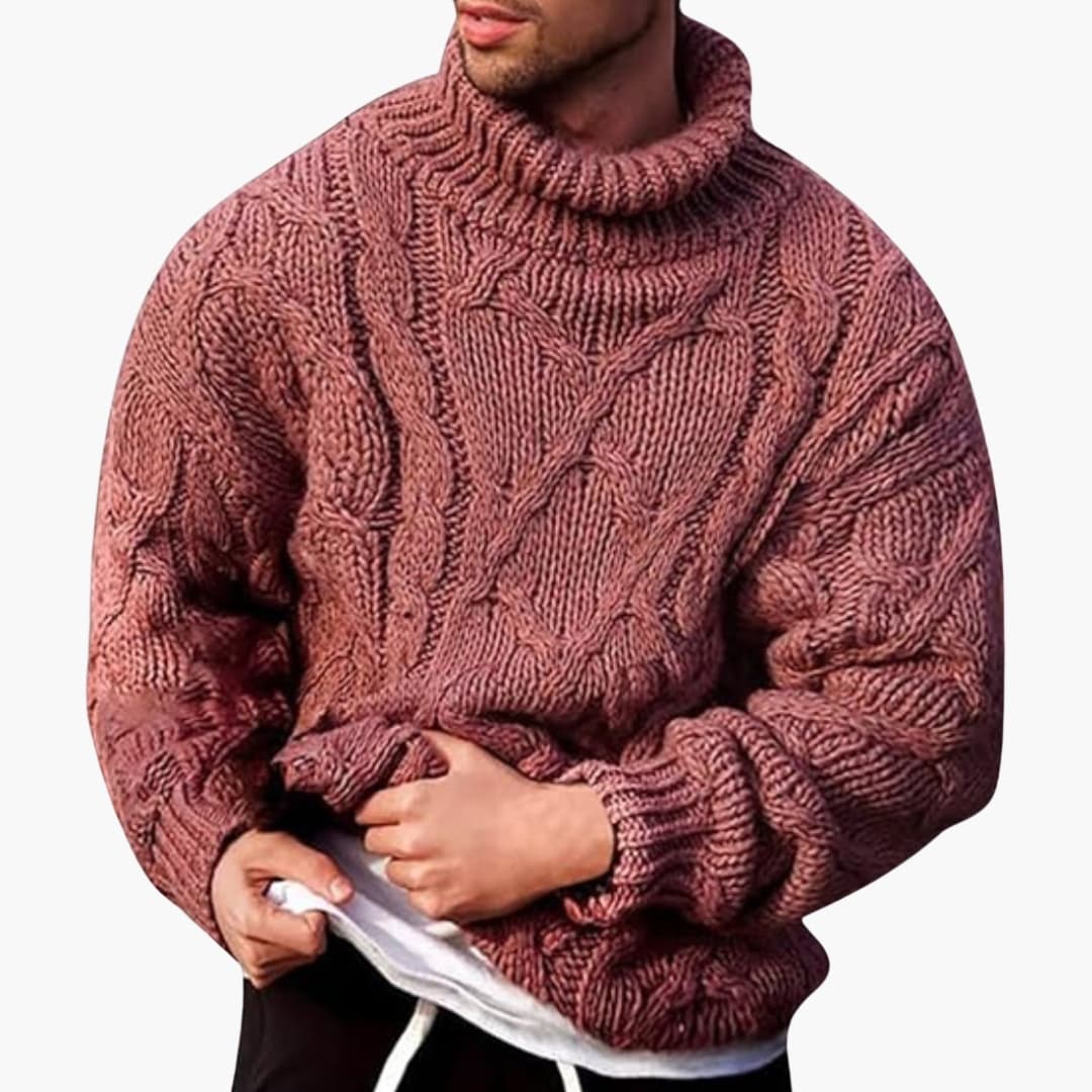 Suéter de Cuello Alto para Hombre – Pullover de Punto Clásico