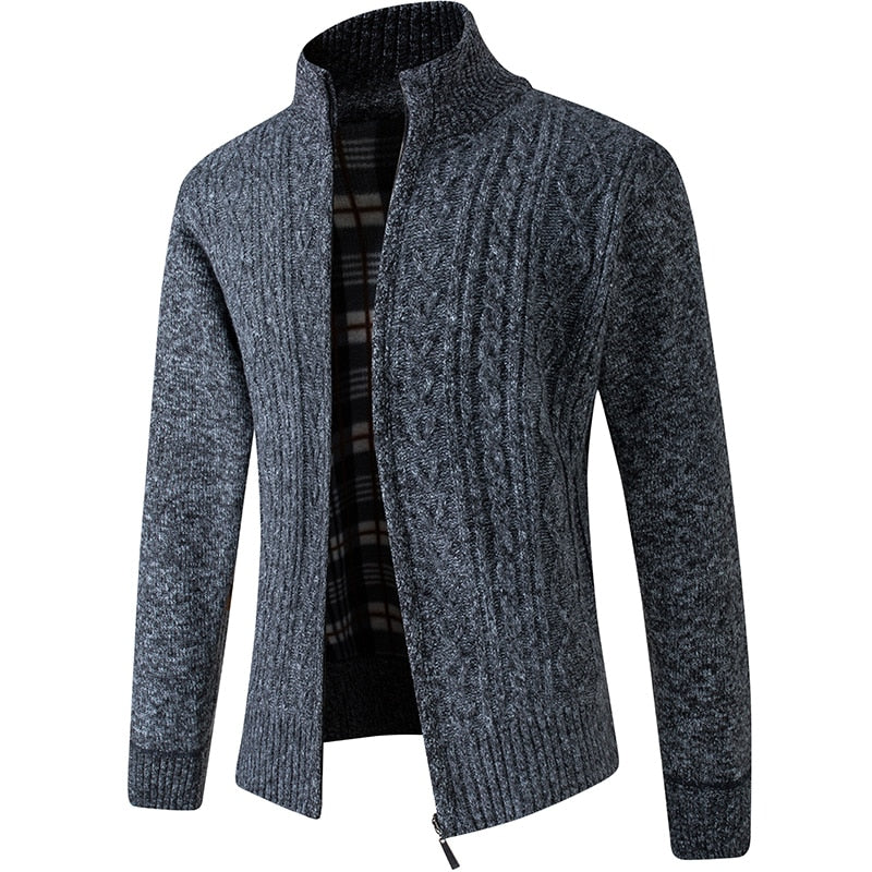 Jersey de punto para hombre con cremallera, que aúna calidez y estilo