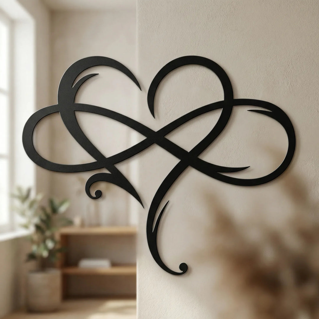 Infinvora - Escultura de pared metálica Corazón Infinito