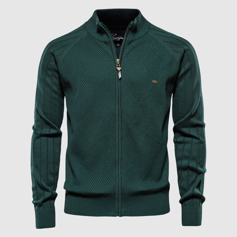 Zyan – Sudadera Cardigan con Cremallera Completa para Hombre en Algodón