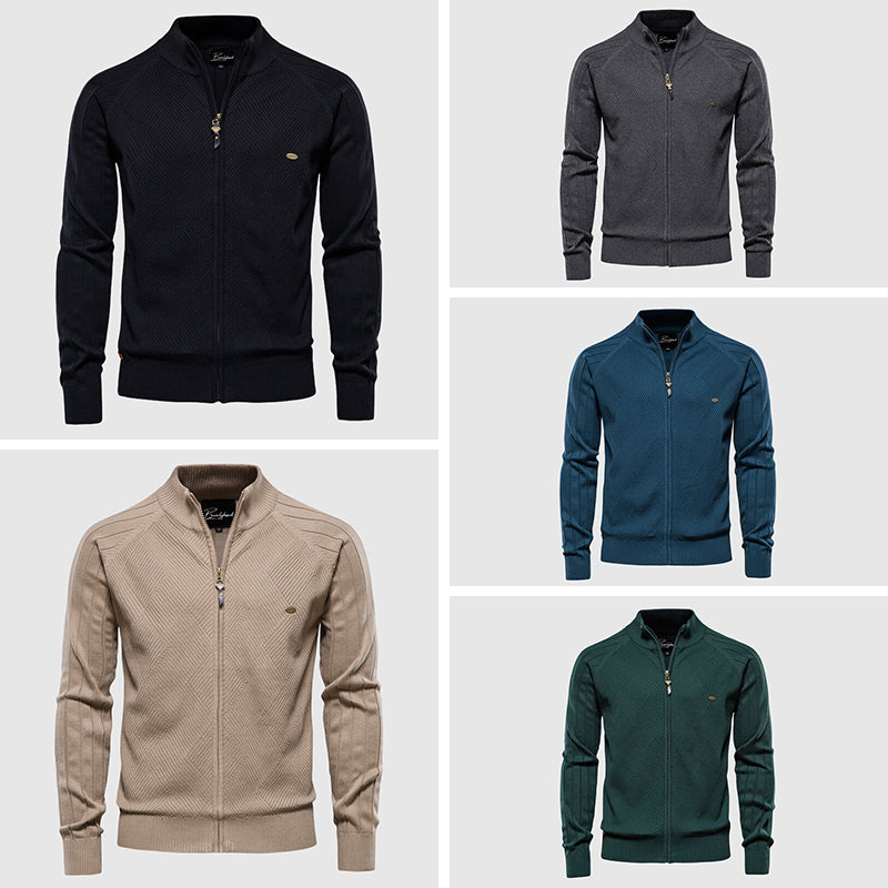 Zyan – Sudadera Cardigan con Cremallera Completa para Hombre en Algodón