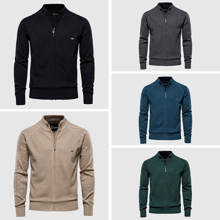 Zyan – Sudadera Cardigan con Cremallera Completa para Hombre en Algodón