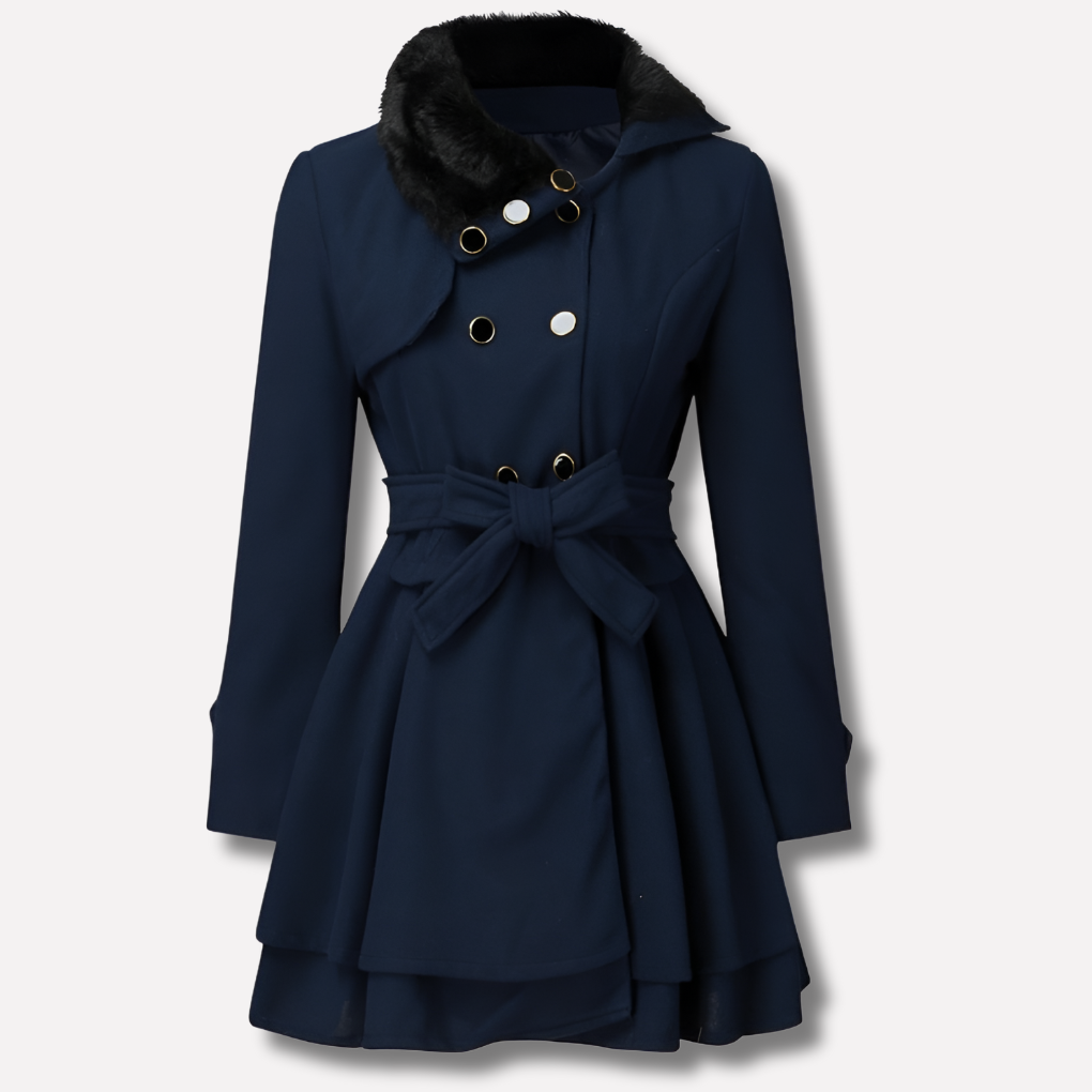 Abrigo de Invierno para Mujeres con Botones y Cinturón