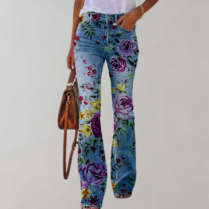 Pantalones de Denim con Diseño Flare para Mujeres