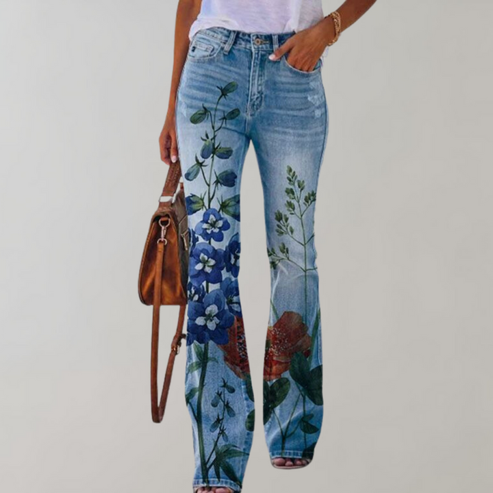 Pantalones de Denim con Diseño Flare para Mujeres